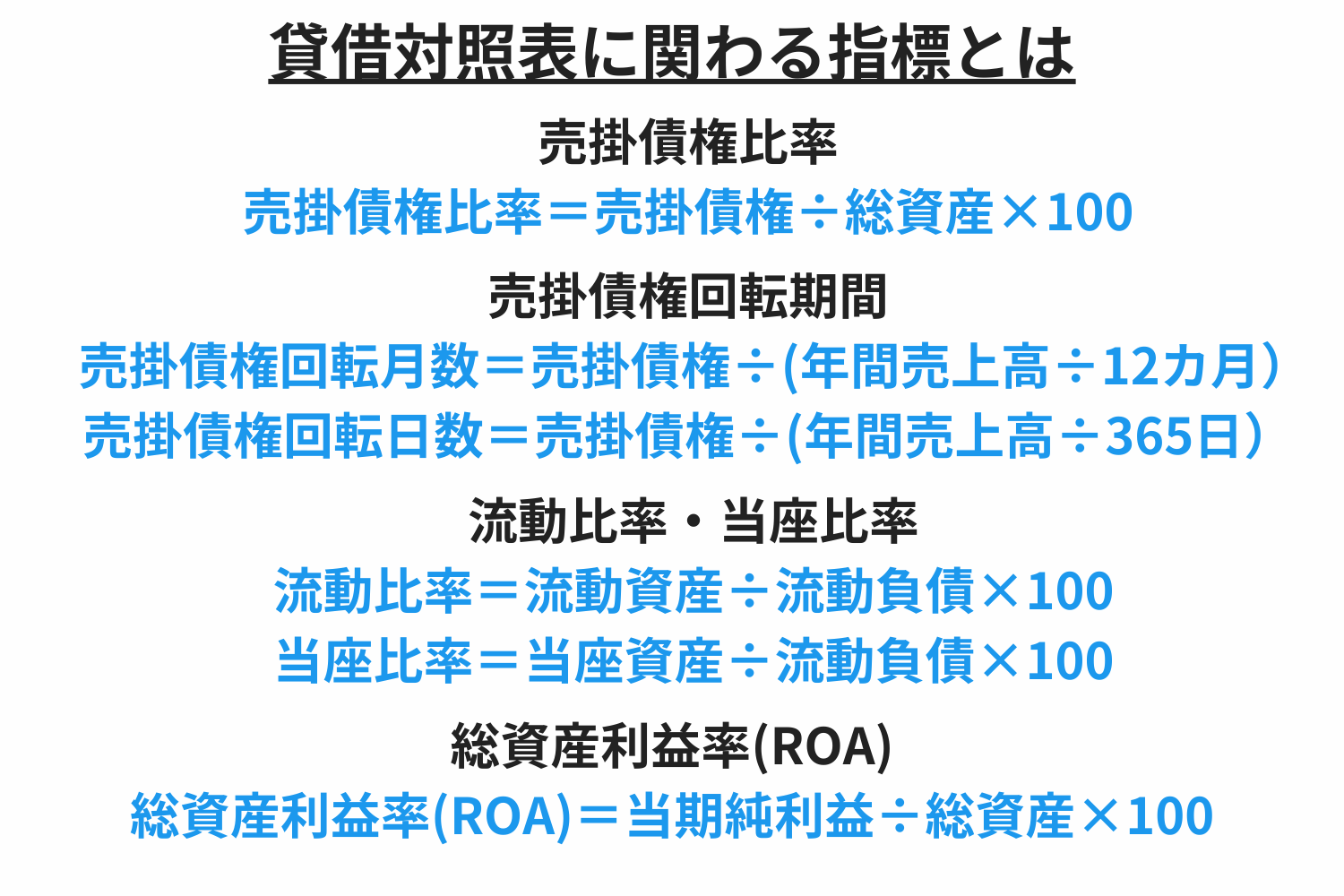 貸借対照表に関わる指標とは？
